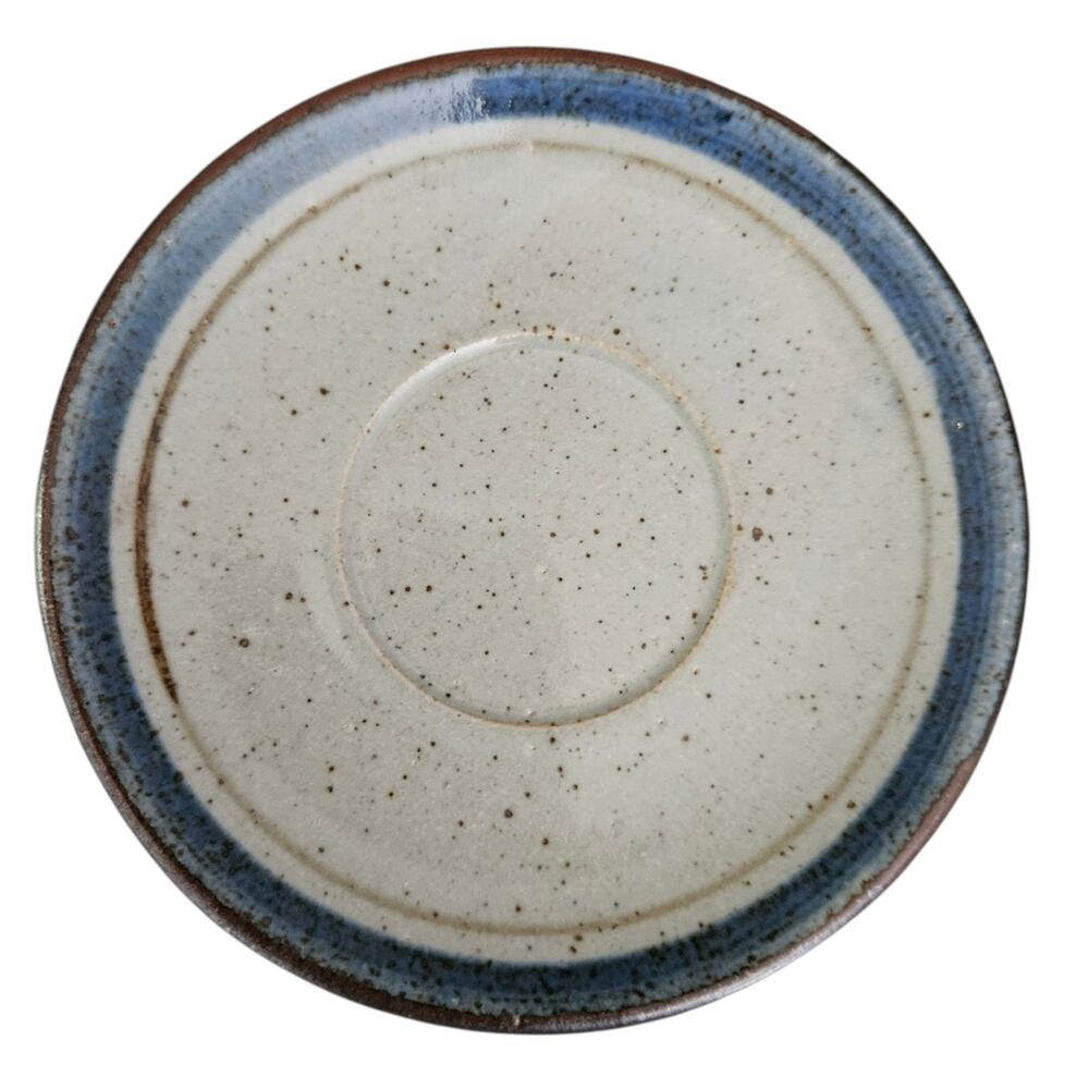Otagiri Horizon Stoneware Saucers Set of 5 Blue Brown Speckled Japan